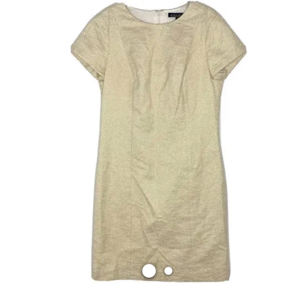 Brooks Brothers Cream W/Gold Sheath Dress